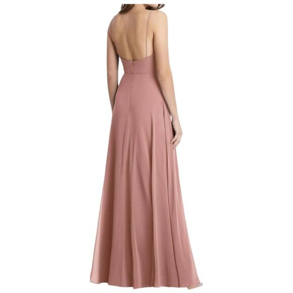 NEW Lovely Elliott Square Neck Chiffon Maxi Dress with Front Slit Women Size 6 - Picture 2 of 12